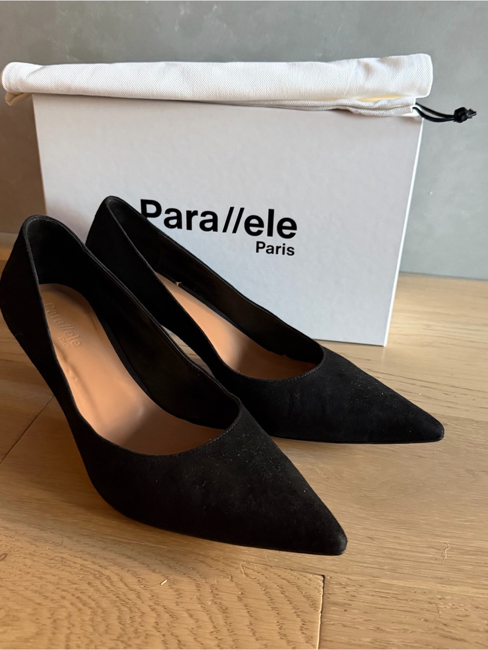 Parallèle Paris Roma Black Suede Pumps Heels EU 41 US 10
